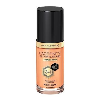 Max Factor Facefinity 3-in-1 All Day Flawless Liquid Foundation, SPF 20-85 Caramel (Packaging May Vary)