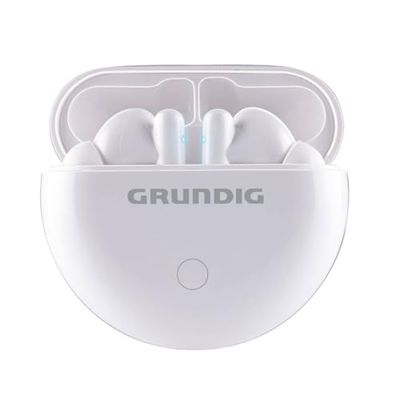 Grundig Écouteurs Bluetooth sans Fil - Écouteurs Sport True Wireless - Autonomie Jusqu’à 9H - Charge Rapide USB-C - Confort Optimal - Blanc