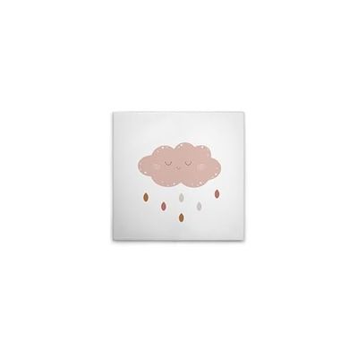 A.S. Création DD132712 Impression sur toile pour chambre d'enfant Motif nuage rose Blanc/marron 40 x 40 cm