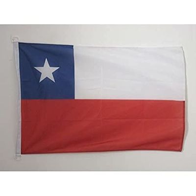 AZ FLAG Bandera de Chile 90x60cm Uso Exterior - Bandera CHILENA 60 x 90 cm Anillos