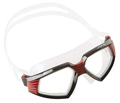 SEAC Sonic Occhialini a Mascherina da Nuoto in Piscina e in Mare Unisex Adulto Trasparente/Nero Taglia Unica