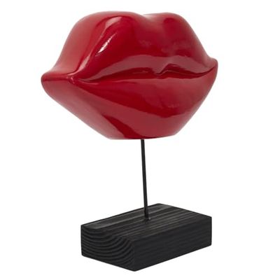 The home Deco factory dekorativ skulptur röd mun H20 cm, keramik, 20 cm