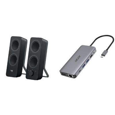 Logitech Z207 Wireless Bluetooth & Acer 12-in-1 USB-C hub - (USB-C,
