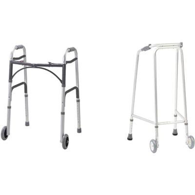 NRS Healthcare Lightweight Height Adjustable Folding Walking Frame with Wheels & Ultra Narrow Walking Frame (Wheeled) N73223 Adjustable Height - Medium (Eligible for VAT Relief in The UK)