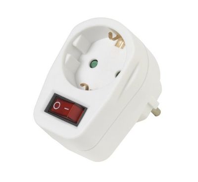 Vivanco 22396 - Protetor de sobretensão (indicador LED, interruptor de ignição), branco