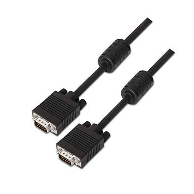 Aisens A113 – 0076 – SVGA-kabel met ferriet (HDB15/macho-hdb15britlich, 20 m, voor monitor, tv en projector) zwart
