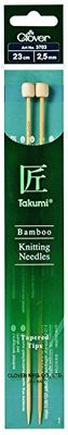 Clover Takumi Bamboo: Knitting Pins: Single Ended: 23cm x 2.50mm, Wood, 2.5mm