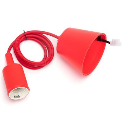 Portalampada in plastica E27, 2 x 0,75 mm², 1 m, rosso