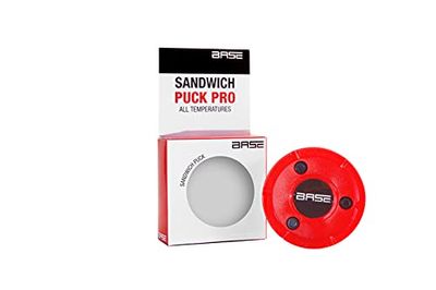 Base Sandwich Pro I Stickhandling & Trainings-Puck I Gute Gleieigenschaften I Für Alle Temperaturen I Inline-und Street Hockey I 120 Gramm I Rot Unisexe, Rouge, 7,5 cm