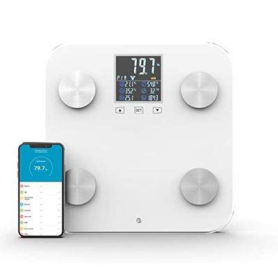 WottoCare BMI Digital Scale BMI Analysis 18 mätningar Vikt, kroppsfett, muskelmassa,... Professionell Bluetooth Smart Smart Scale App Ai FIT Bathroom Scale Pro Display, minne 9 användare