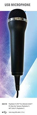 Mikrofon für Karaoke Games (Lets Sing, Voice of Germany, SingStar etc.) für Playstation (PS3, PS4, PS4 Pro), Nintendo (Switch, Wii U, Wii), Xbox One (OneX, Ones) + PC- 1er Set Universal USB Mikrofon