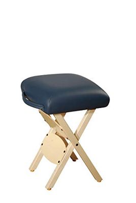 Master Massage Tabouret de travail pliable en bois pour massage, traitement de beauté, thérapie, bleu roi