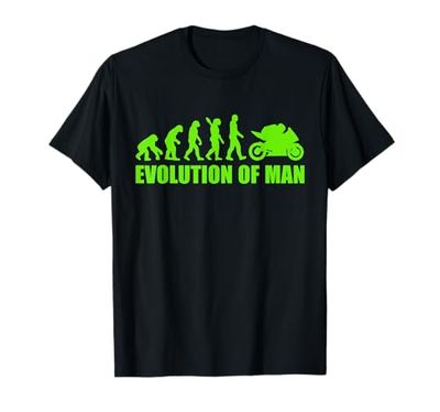 Motocicleta De Carreras Motociclista Motero Evolución Camiseta