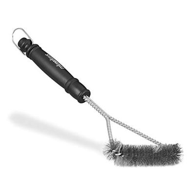 Relaxdays Brosse pour barbecue nettoyage grill brosse pour grille inox 30 cm, noir