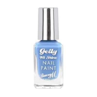 Barry M Gelly Hi Shine Nail Paint, Berry Parfait | Blue Glossy Nail Polish