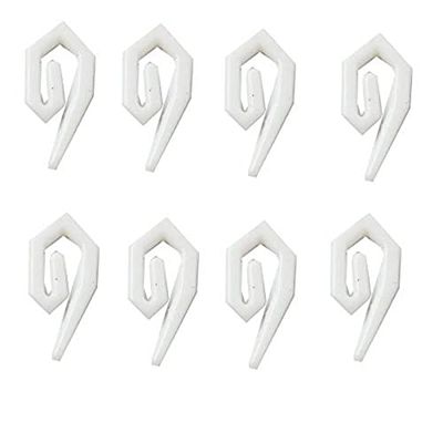 Merriway BH04577 (200 Pcs) White Nylon Curtain Hooks - Pack of 200 Pieces
