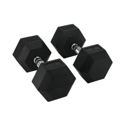 Hit Fitness Dumbbells Hex | 10 kg hexagonales, Unisex, Negro, 10.0kg, Pair