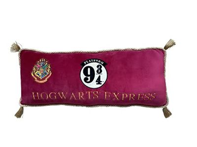 LYO Harry Potter Rectangular Cushion with Embroidered Platform Logo 9 3/4 - Very Soft Material, Comfortable and Comfortable to Pull - Decoration Dimensions: 60cm x 20cm