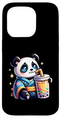 Panda Bubble Boba Tea Anime Carino Kawaii Custodia per iPhone 15 Pro