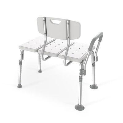 EMKE Sedia da doccia con schienale rimovibile e bracciolo, antiscivolo, regolabile in altezza, per anziani e donne incinte e bambini