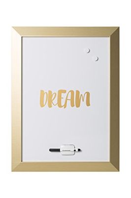 Bi-Office, Lavagna Kamashi "Dream", Magnetica Cancellabile a Secco, Cornice Oro MDF, 45x60cm
