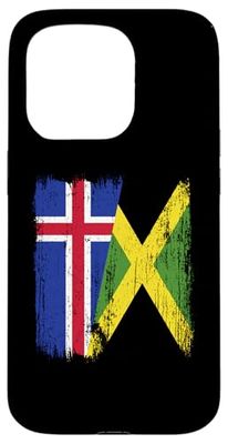 Iceland Jamaica Half Flag Icelandic Jamaican Heritage Case for iPhone 15 Pro