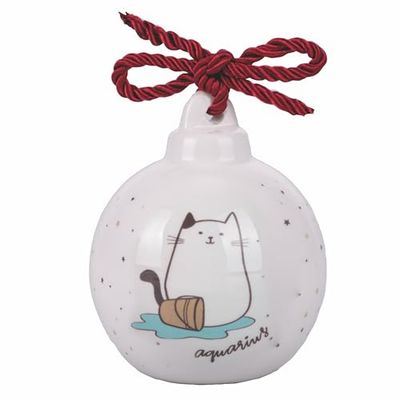 Villa d'Este Home Tivoli Oroscocats Aquarius Ceramic Christmas Bauble
