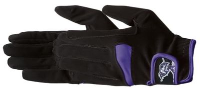 PFIFF 102534 Gant d'équitation Licorne Bicolore Noir/Violet 8 Ans