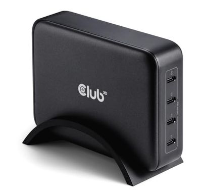 Club3D CAC-1918 reisoplader 240 watt GaN-technologie, vier poorten USB type C, Power Delivery (PD) 3.1 en PPS-ondersteuning