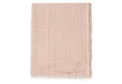Jollein Couverture pour bébé Fringe Moonstone/Ivoire, 75 x 100 cm, 100% Coton Bio, pour Berceau de bébé, Couverture en Mousseline, tog 0,5, certifié GOTS, Ivoire/Jaune