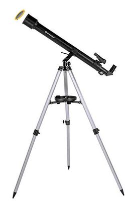 Bresser Stellar 60/800 AZ - Telescópio refletor com adaptador de câmara de smartphone, preto