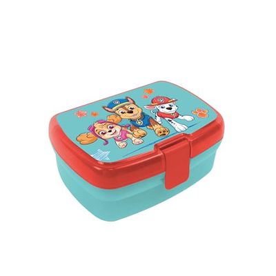 p:os 35415 Paw Patrol broodtrommel voor kinderen, met één vak, broodtrommel van kunststof met clipsluiting, snackbox voor kleuterschool, school en vrije tijd