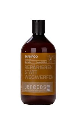 benecosBIO - Shampooing pour cheveux normaux à l'avoine bio - Réparer au lieu de jeter - Végétalien - Plastique recyclé