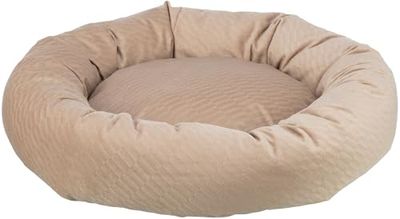 TRIXIE Cuccia per cani Alena 50 Ø cm in sabbia – Letto rotondo morbido con rivestimento in velluto morbido per cani di piccola taglia, cuscino integrato, fondo antiscivolo, morbido e lavabile – 37796