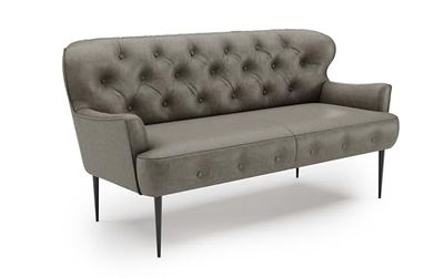 CAVADORE Amba Canapé de Cuisine 2,5 Places Banc Tendance pour Cuisine ou Salle à Manger / 173 x 97 x 87 / Microfibre de Haute qualité : Marron Gris