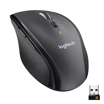 Logitech M705 Marathon Wireless Mouse, 2.4 GHz USB Unifying Receiver, 1000 DPI, 5-Programmable Buttons, 3-Year Battery, Compatible with PC, Mac, Laptop, Chromebook - Grey