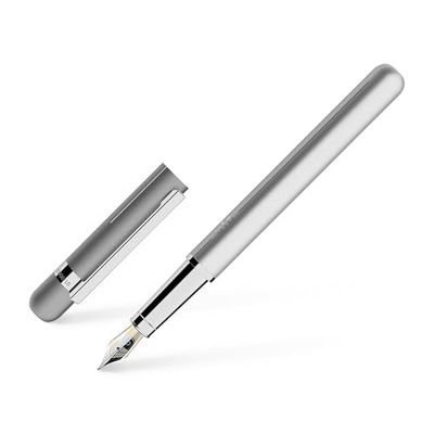 Otto Hutt Stylo plume D03 laiton/acier nacré blanc platine 14 cm, largeur de trait M 018-18811