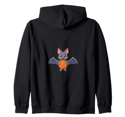 Cute Bat Basketball Player Ball Sports Felpa con Cappuccio