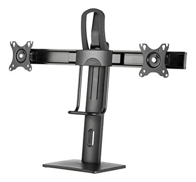 DELTACO ARM-0311 - Support pour moniteur avec pied pivotant, réglable en hauteur, Convient pour 2 écrans de 17 à 32 pouces - Noir