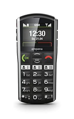 Emporia SIMPLICITY | Senior Mobile Phone | Button Mobile Phone without Contract | Mobile Phone with Emergency Call Button | 2 Inch Display | Black