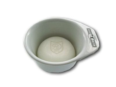 Golddachs - Vasetto per rasatura, con manico, con sapone 60 g, colore: Bianco