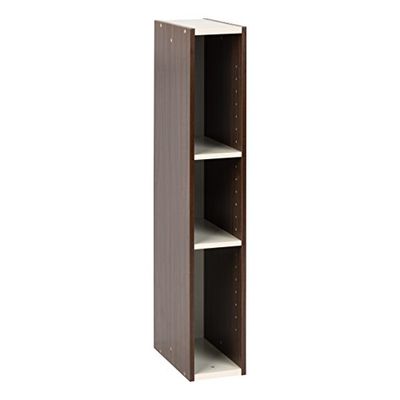 Iris Ohyama, Boekenkast / 3 niveaus kastplank/zijkasten/ruimtebesparende boekenplank, Modulable plank in hoogte verstelbaar 3,2 cm, Kantoor, Woonkamer - Space Saving Shelf - UB-9025 - Bruin