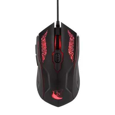 Konix Drakkar Ratón Gaming con Cable Shaman para PC - 6 Botones - Conexión USB - Retroiluminación LED - Negro y Rojo