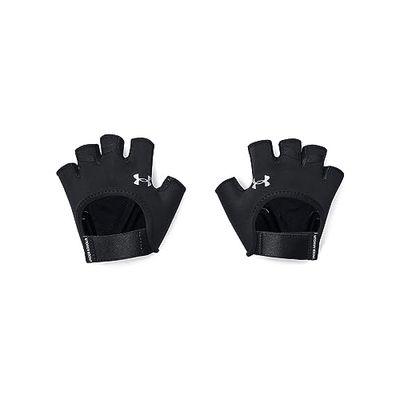 Under Armour UA Women's Training Glove Guantes sin dedos para mujer, guantes de mujer para entrenar, color negro/plateado