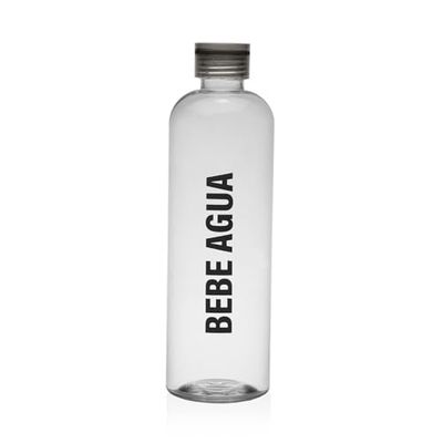 Versa Botella Bebe agua de Estilo Contemporáneo, Medidas(Al x L x An) 29 x 9 x 9 cm, Acero,Poliestireno, Color Negra