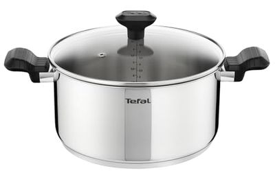 Tefal Comfort Max Faitout 24 cm + couvercle verre, Induction, Inox haute qualité, Poignées thermo-isolées, Garantie 10 ans C9734604