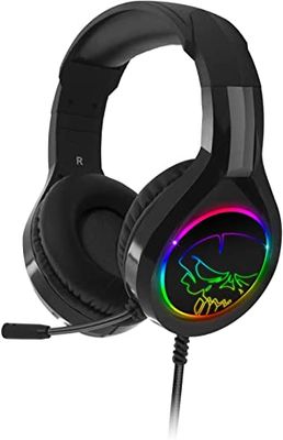 SPIRIT OF GAMER - PRO-H8 - Audio Pro Gamer Auriculares - Simulated Leather - Micrófono flexible - Luz de fondo LED Rainbow RGB para Auriculares - PC / PS5 / XBOX X / PS4 / XBOX ONE