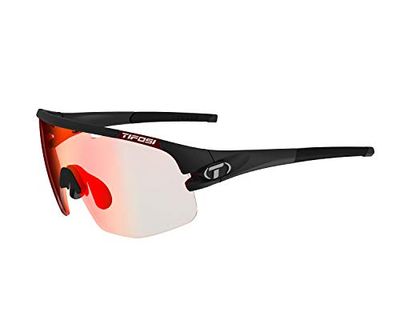 Tifosi Sledge Lite Fototec Single Lens Sunglasses: Fototec lenses adapt to light changes, lightweight, Matte Black