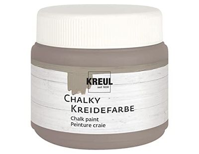 KREUL 75321-Chalky Chalk Paint, Moca em lata de plástico de 150 ml, cor suave-mate, cobertura cremosa, secagem rápida, para efeitos de aparência usada, Mild Mocha, 150