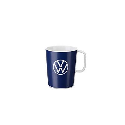 Volkswagen 000069601BR Tazza da caffè, Porcellana, Blu, con Logo VW, Bianco